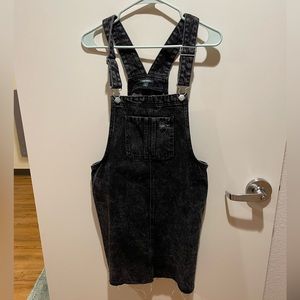 Black denim overalls